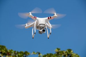 DJI Phantom 4 drone in the air