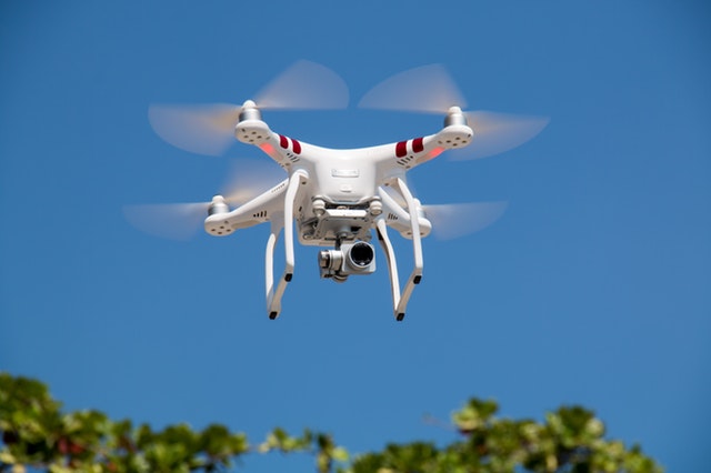 DJI Phantom 4 drone in the air