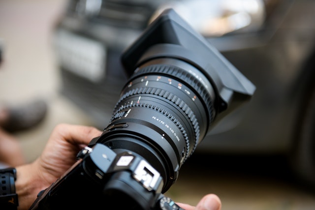 closeup of video camera