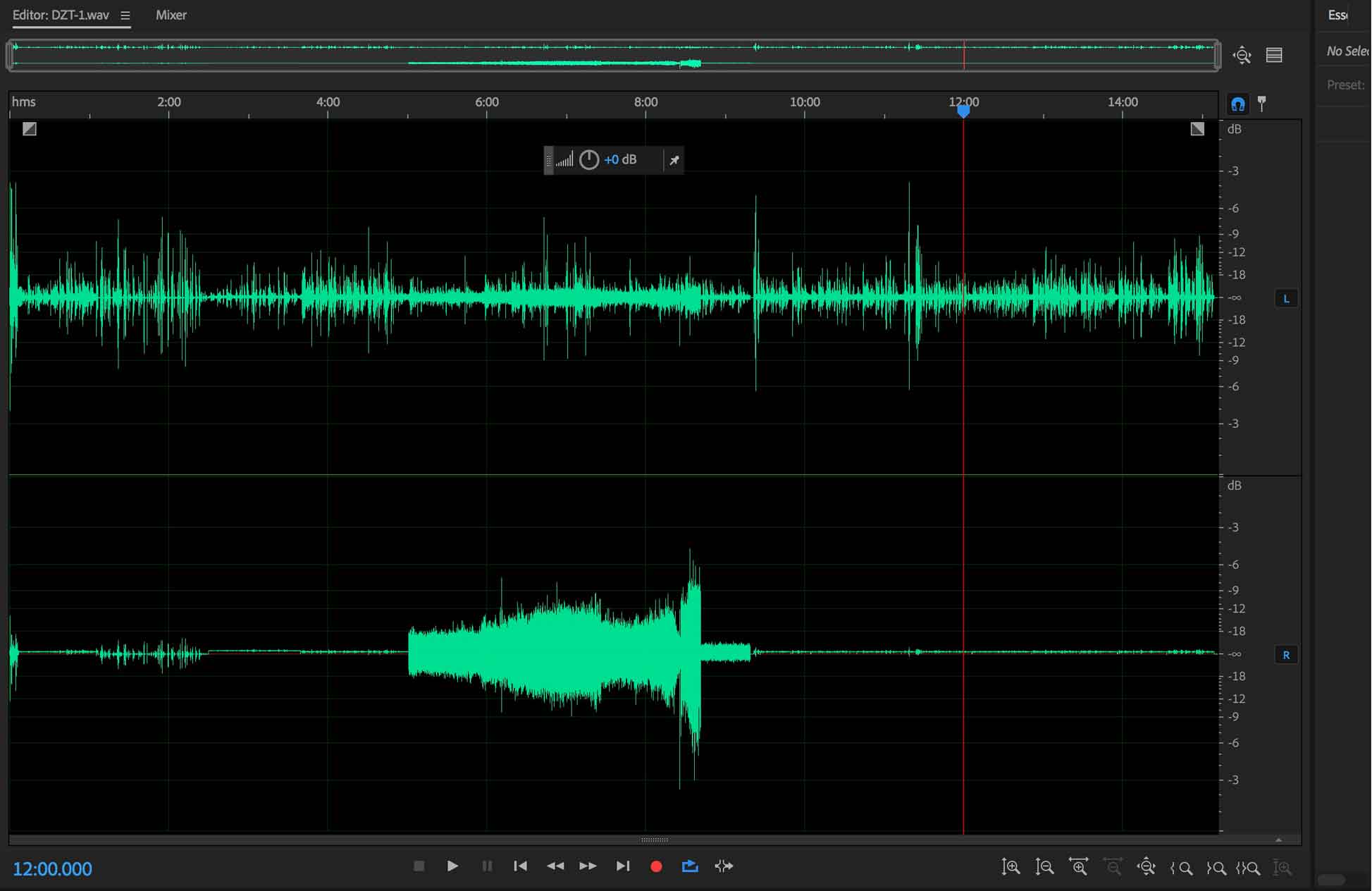 screenshot of audtion audio by adobe 