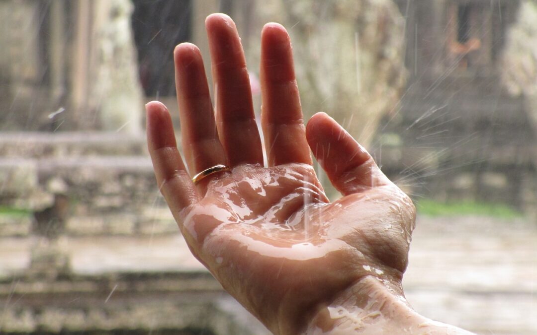 Rain water on hand