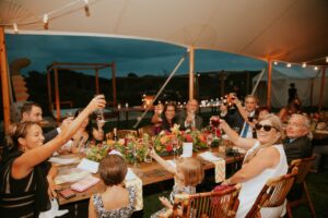 people toasting around wedding tabe
