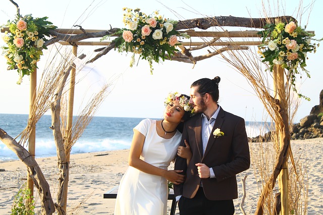 bride and groom on the Beach