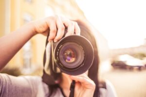 woman with camera