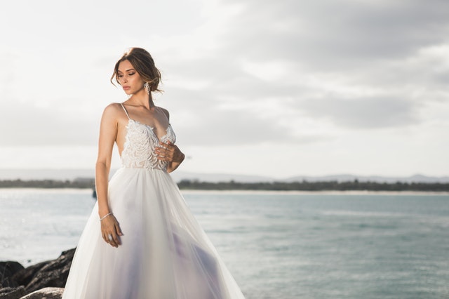 bride on the beach