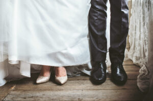 bride and groom shoes