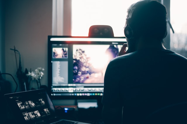 video editor working