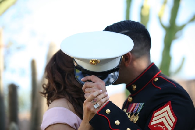 engagement photo soldier