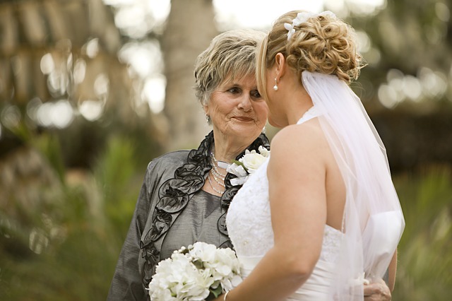 bride with mother