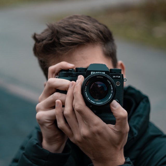 wedding videographer with a camera