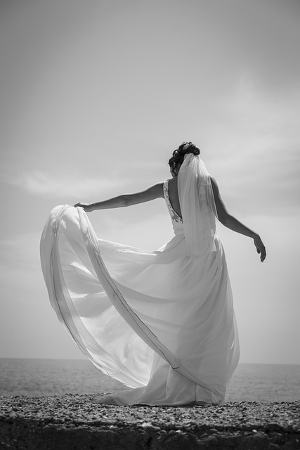 Bride at beach